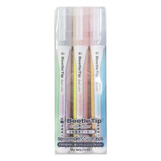 KOKUYO 國譽 獨角仙柔色螢光筆 Set 3支, 雙色標記, 柔色系, 3色