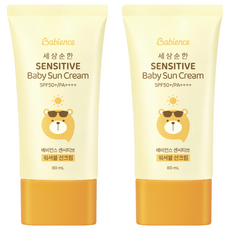 [비건라이프] 베비언스 유아용 센서티브 워셔블 선크림 SPF50+ PA++++, 80ml, 2개