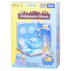 TAKARA TOMY POKEPEACE小屋 寶可夢小屋 浴室 組合屋, 25.8 x 18 x 9cm, 波加曼&木木梟