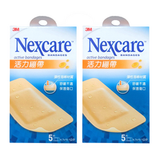 3M Nexcare 活力繃帶, 牢固黏貼於潮濕皮膚 適合戶外活動 彈性泡棉材質 保護傷口, 4.7*10.1cm, 5片, 2盒