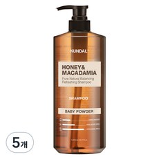 쿤달 허니 앤 마카다미아 네이처 샴푸 베이비파우더향, 1058ml, 5개