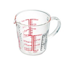 HARIO HARIO 玻璃手把量杯 CMJW-200, 200ml, 1個, 透明