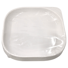 懶角落 吐骨碟盤子Set, 4個裝 白色 聚丙烯(PP)材質 約14.5x14.5x1.5cm, 14.5 x 14.5 x 1.5cm, 1組