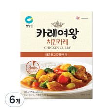 청정원 카레여왕 치킨카레, 160g, 6개