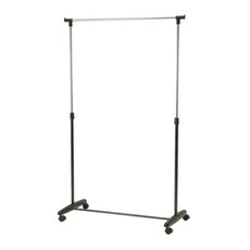 KI WISH 居家生活 單桿伸縮衣架, 台灣製造, 四輪設計, 1個, 90cm(W) x 95~160cm(H)
