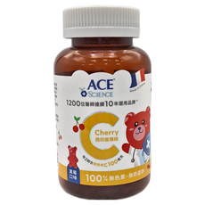 ACE SCIENCE 西印度櫻桃C軟糖, 每份添加100毫克西印度櫻桃C, 法國進口, 30顆, 5.6g, 1罐