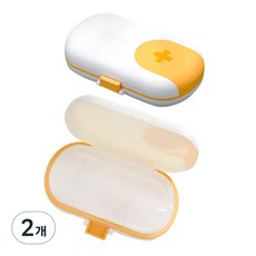 모노플리 휴대용 칸막이 슬라이드 미니 알약 케이스 화이트, 4개