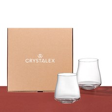 크리스탈렉스 알렉시아 플랫 언더락 + 위스키 스템리스 와인잔 2p 선물세트 350ml, 1세트