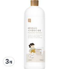 쉼표365 베이킹소다 식기세척기 액체 세제, 1000ml, 3개