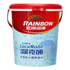 RAINBOW 虹牌油漆 漏克補水性防水塗料 424, 全系列精典八色均有 優異隔熱防水功效, 雪銀色, 4.546kg, 1桶
