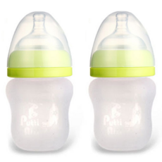프띠아띠 실리콘 젖병 160ml 2p, 1단계(0~3개월), 그린, 2개
