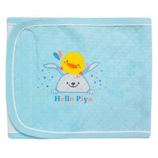 PiYOPiYO 黃色小鴨 包紗夏季小肚圍, 嚴選美國棉紗 輕盈透氣, 好撕好黏魔鬼氈設計, 360度包覆, 藍色