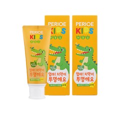 페리오 키즈 저불소 엄마 치약이 투명해요 치약 스텝2, 80g, 2개