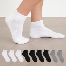 베이스알파에센셜 남성용 스포츠 파일 쿠션 단목 양말 10켤레, 혼합색상