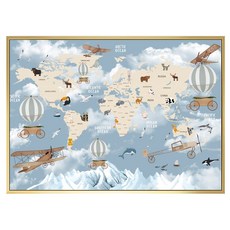 Boluo 菠蘿選畫所 世界動物特輯 II CMAP3402G 掛畫, 40 x 30cm, 金色畫框, 金色