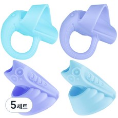 WISEDAY 幼兒鉛筆書寫矯正握筆器 大象 2入+貓頭鷹 2入組, 藍色, 5組