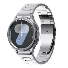 KANTAM Galaxy Watch經典按鈕金屬錶帶替換, 銀, 1個