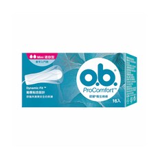 o.b. 歐碧 衛生棉條, 迷你型, 動態貼合設計, 絲柔表層, 16入, 16條, 2盒