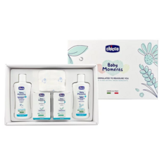 Chicco 寶貝 Baby Moments 嬰兒植萃沐浴柔膚質感禮盒, 1盒