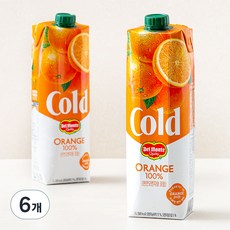 델몬트 cold 100% 오렌지주스, 1L, 6개