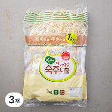 맑은물에 더 아삭한 숙주나물, 1kg, 3개