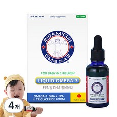Food Care兒童用Cle Omega-3液態DHA+EPA, 4個, 30ml