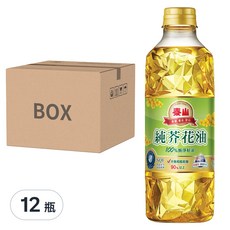泰山 純芥花油，適用於煎煮炒炸，油質清爽, 1L, 12瓶