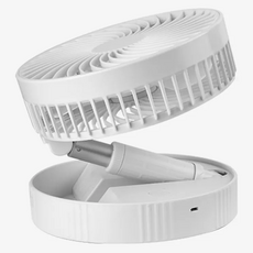 智慧魔力 可伸縮USB充電風扇, 7200mAh大電池, 四檔調風, 靜音設計, 白色