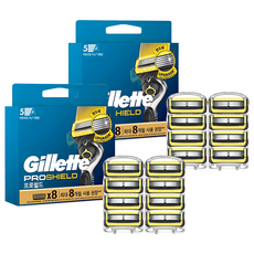 Gillette 吉列 ProShield鋒護潤滑系列刮鬍刀片, 8件, 2個