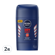 NIVEA 妮維雅 男士止汗爽身乳膏 Pro升級 乾適活力 48小時長效乾爽, 50ml, 2瓶