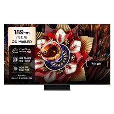TCL 4K QD Mini LED 스마트 TV, 189.3cm(75인치), 75Q8C, 무타공 벽걸이형(추가비용발생), 방문설치