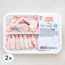 목우촌 무항생제 인증 닭날개 (냉장), 500g, 2개