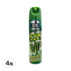 家家 香茅油 噴霧劑, 有效去除蚊子 蟑螂, 天然植物萃取精華油, 280ml, 4瓶