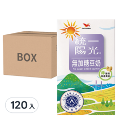 統一陽光 無加糖豆奶, 非基因改造黃豆製成, 每瓶含8.5克蛋白質, 250ml x 24入, 120入