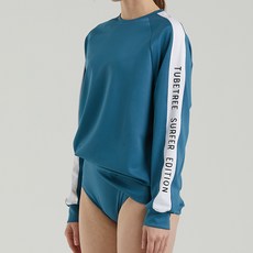 에이치머스 여성용 오버핏 베텔기우스 래쉬가드 상의, 블루