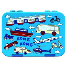 KONG KONG 可愛圖案迷你分格便當盒, 天藍色, 1組