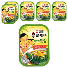 샘표 우리엄마 깨끗한 깻잎, 70g, 6개