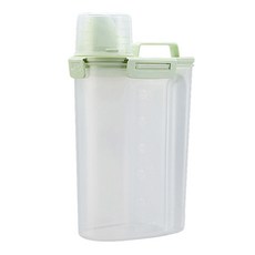 毛皇上 塑膠儲糧桶 4卡扣 綠色 小 1.7L 密封防潮 寵物儲糧桶, 1個