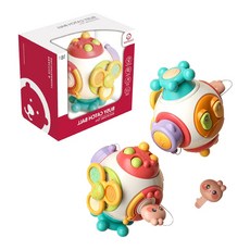 Sobebear 忙碌抓抓球 18個月以上 訓練手眼協調，可愛造型陪伴，自由遊玩智力開發, 混合顏色, 1盒