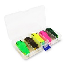 싸파 가물치 루어낚시 개구리 5p 세트, 혼합색상, 100g, 1세트
