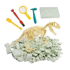 888ezgo 考古恐龍化石挖掘套裝組，附放大鏡工具全配組，培養耐心與科學興趣, 1個