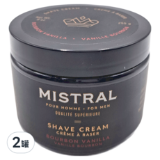 MISTRAL BODY 刮鬍膏 波本威士忌, 255g, 2罐