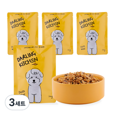 달링키친 생후2개월이상 화식사료 4p, 오리, 100g, 3세트 - 화식