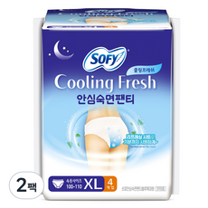 쏘피 쿨링프레쉬 안심숙면팬티 입는 오버나이트, 특대형, 4개입, 2개