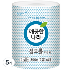 깨끗한나라 ECO 2겹 점보롤 화장지, 300m, 4롤, 5개