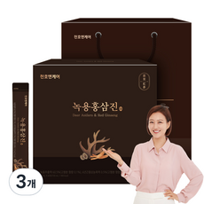 천호엔케어 녹용홍삼진 스틱 선물세트 60p + 쇼핑백, 720ml, 3개 3개, 720ml