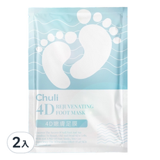 CHULI 初梨 4D嫩足膜2入組,深層滋潤,去除老廢角質,改善足部肌膚質感, 1雙, 2包, 34ml