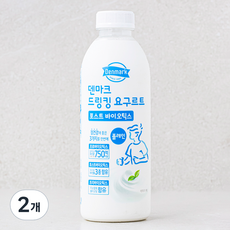 덴마크 드링킹 요구르트 포스트 바이오틱스 플레인, 750ml, 2개