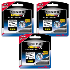 Schick 舒適牌 Ultra Plus 烏爪潤滑超凡加滑刮鬍刀片 2枚刃替刃 10入, 10個裝, 3盒
