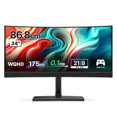 한성컴퓨터 WQHD 리얼 175Hz 울트라와이드 게이밍 커브드 모니터, 86.8cm, TFG34Q17WL QD-OLED(일반)